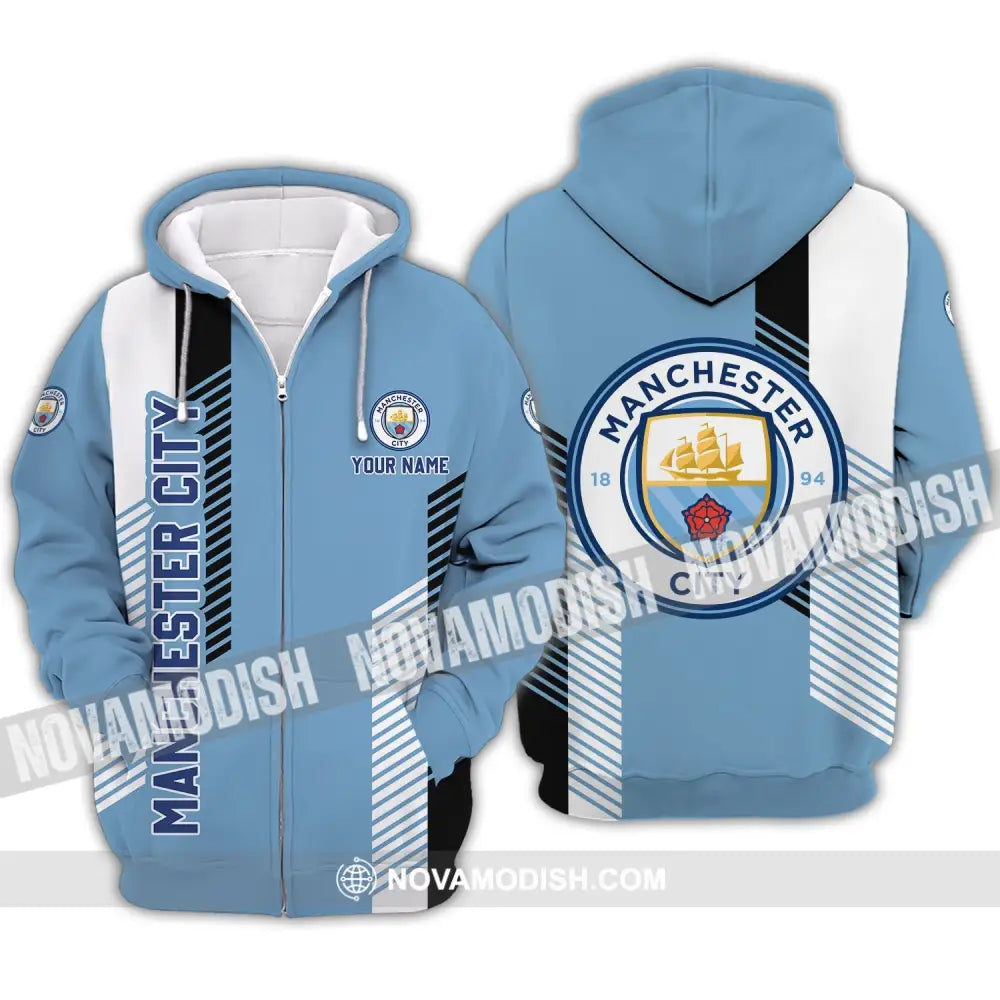 Unisex Shirt - Custom Name Manchester City Shirt Zipper Hoodie / S T-shirt