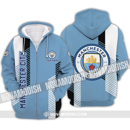 Unisex Shirt - Custom Name Manchester City Shirt Zipper Hoodie / S T-shirt