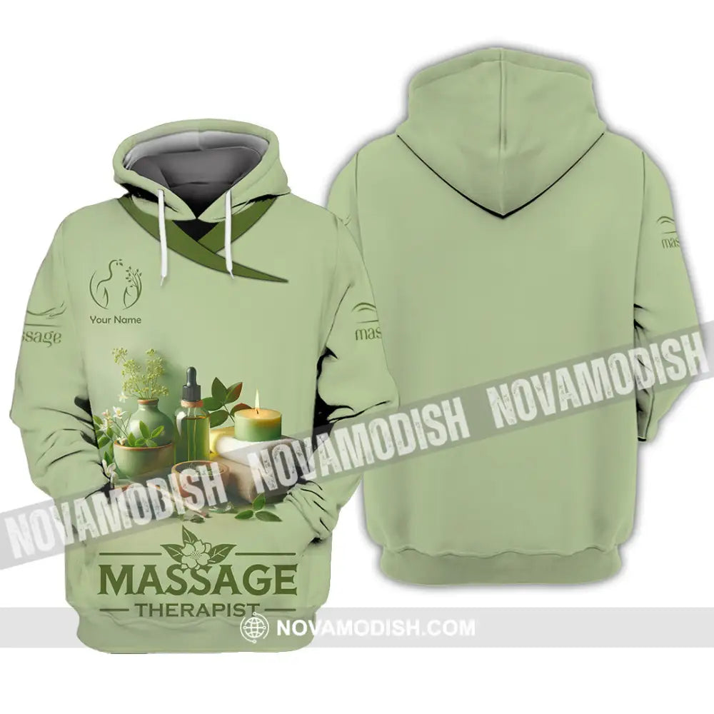 Unisex Shirt Custom Name Massage Therapist Polo Long Sleeve Hoodie / S T-Shirt