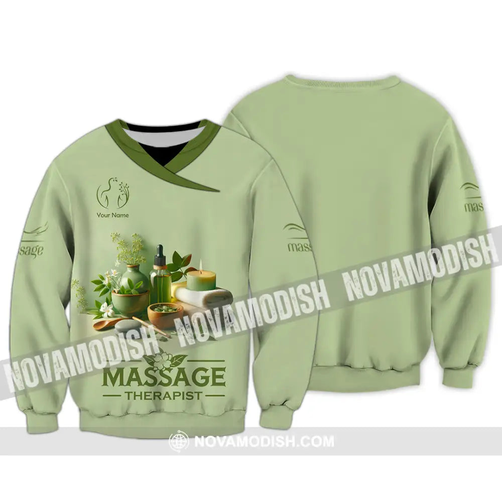 Unisex Shirt Custom Name Massage Therapist Polo Long Sleeve / S T-Shirt