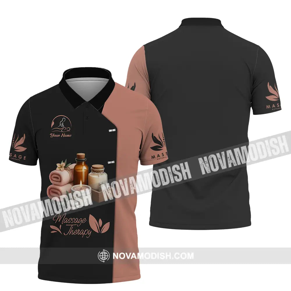 Unisex Shirt - Custom Name Massage Therapist Shirt Polo Shirt / S T-shirt