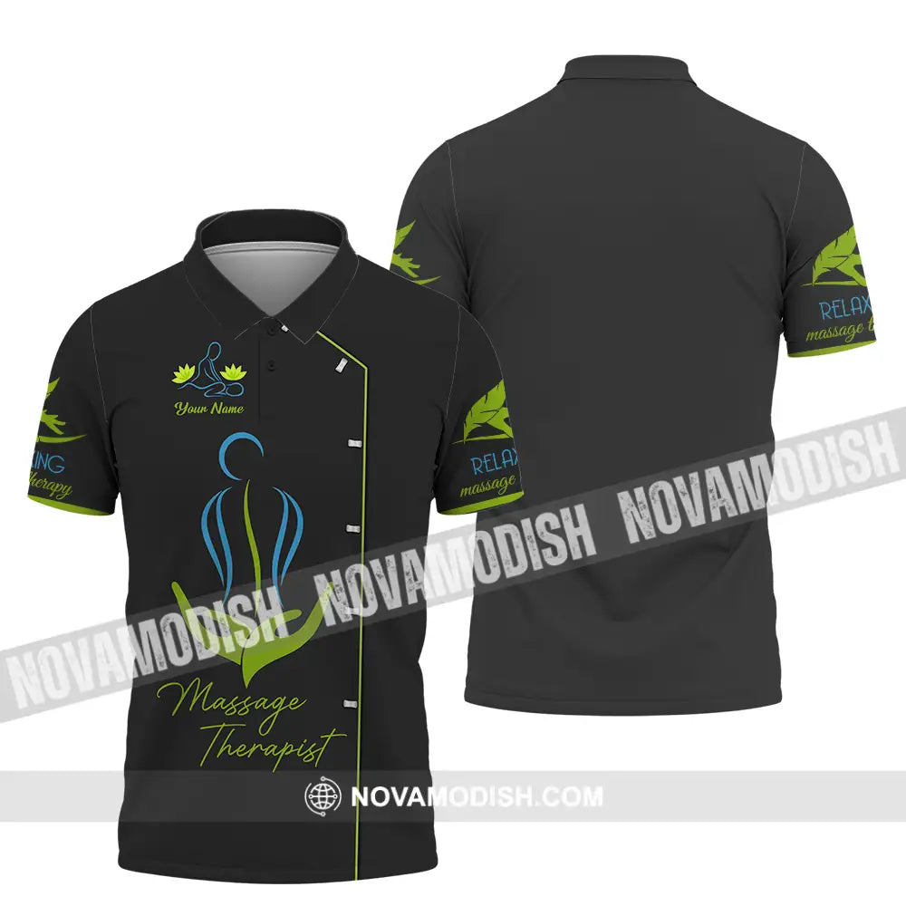 Unisex Shirt - Custom Name Shirt Massage Therapist Polo Shirt / S T-shirt