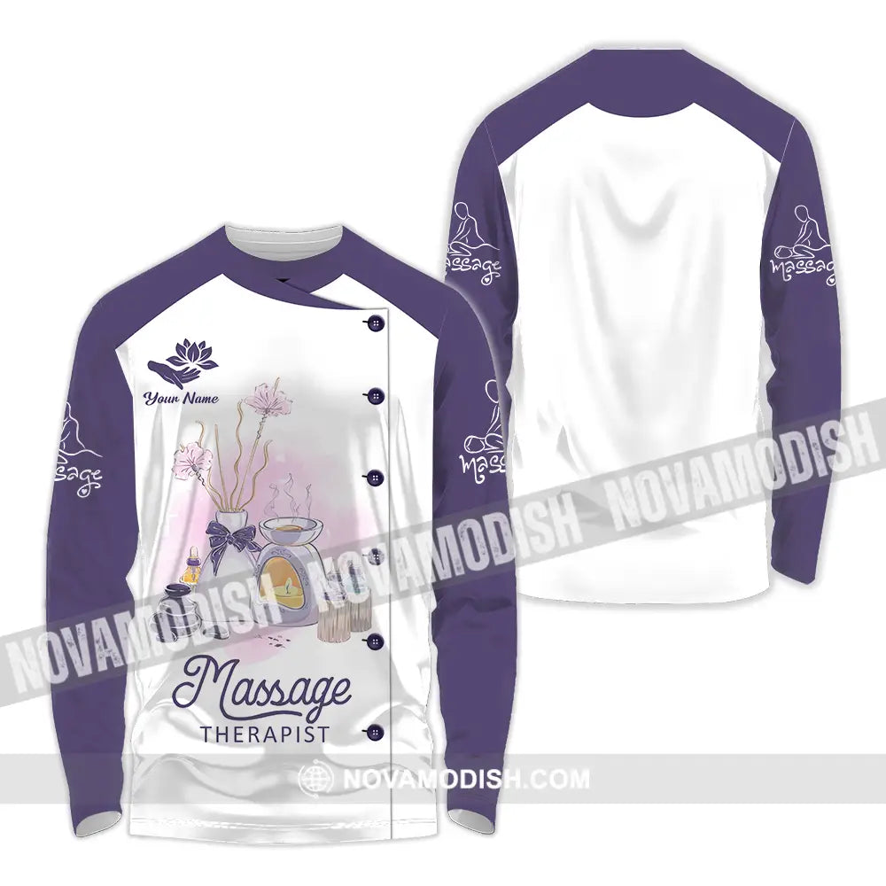 Unisex Shirt - Custom Name Massage Therapist Shirt Quiet Space Long Sleeve Shirt / S T-shirt
