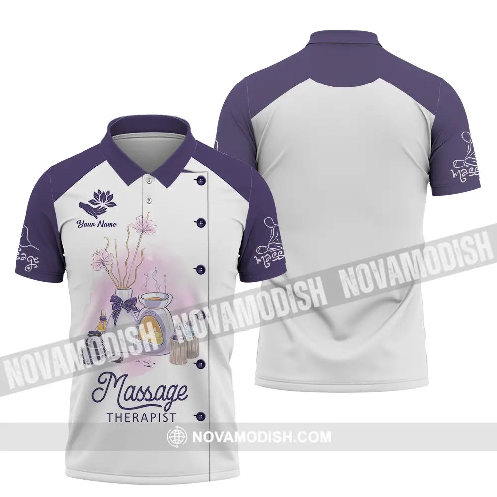 Unisex Shirt - Custom Name Massage Therapist Shirt Quiet Space Polo Shirt / S T-shirt