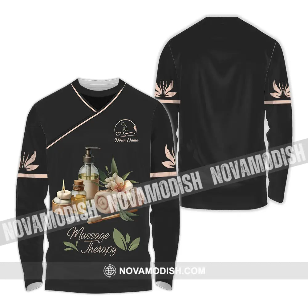 Unisex Shirt - Custom Name Massage Therapist Shirt Massage Tools Long Sleeve Shirt / S T-shirt