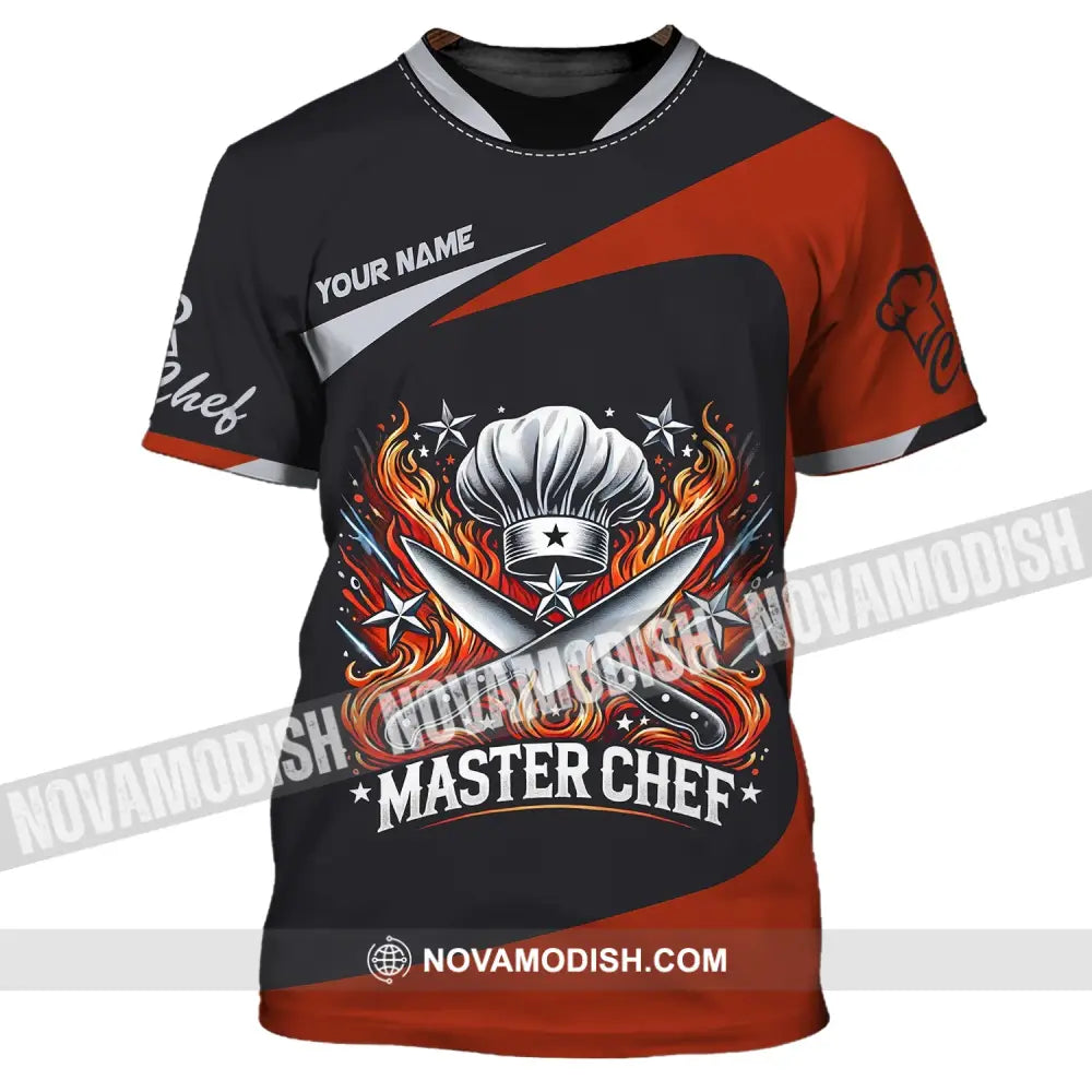 Unisex Shirt Custom Name Master Chef Apparel Polo Long Sleeve Cooking Love T-Shirt / S T-Shirt