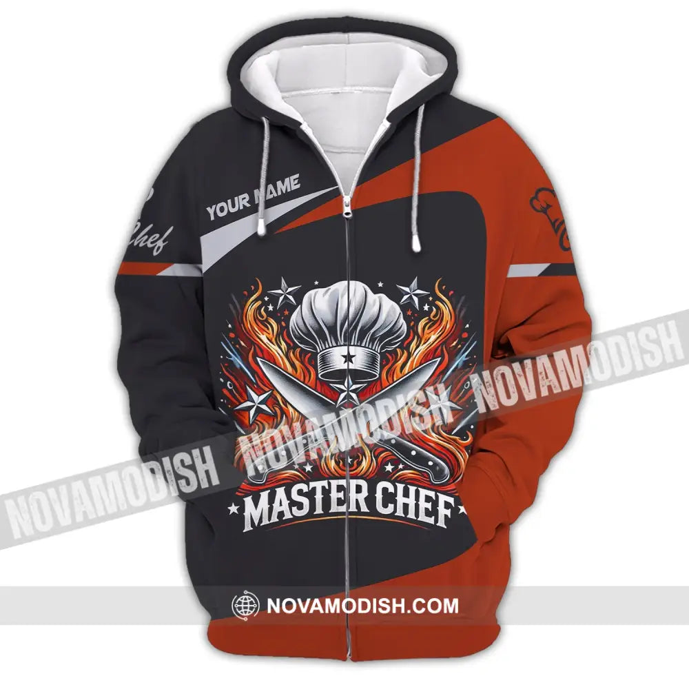 Unisex Shirt Custom Name Master Chef Apparel Polo Long Sleeve Cooking Love T-Shirt Zipper Hoodie /