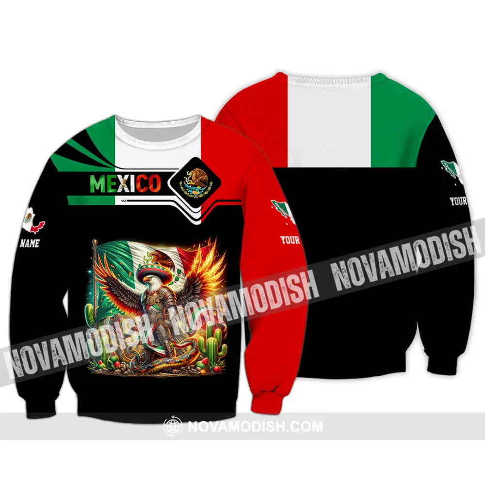 Unisex Shirt Custom Name Mexico Lover Polo Long Sleeve Mexican Gift / S T-Shirt