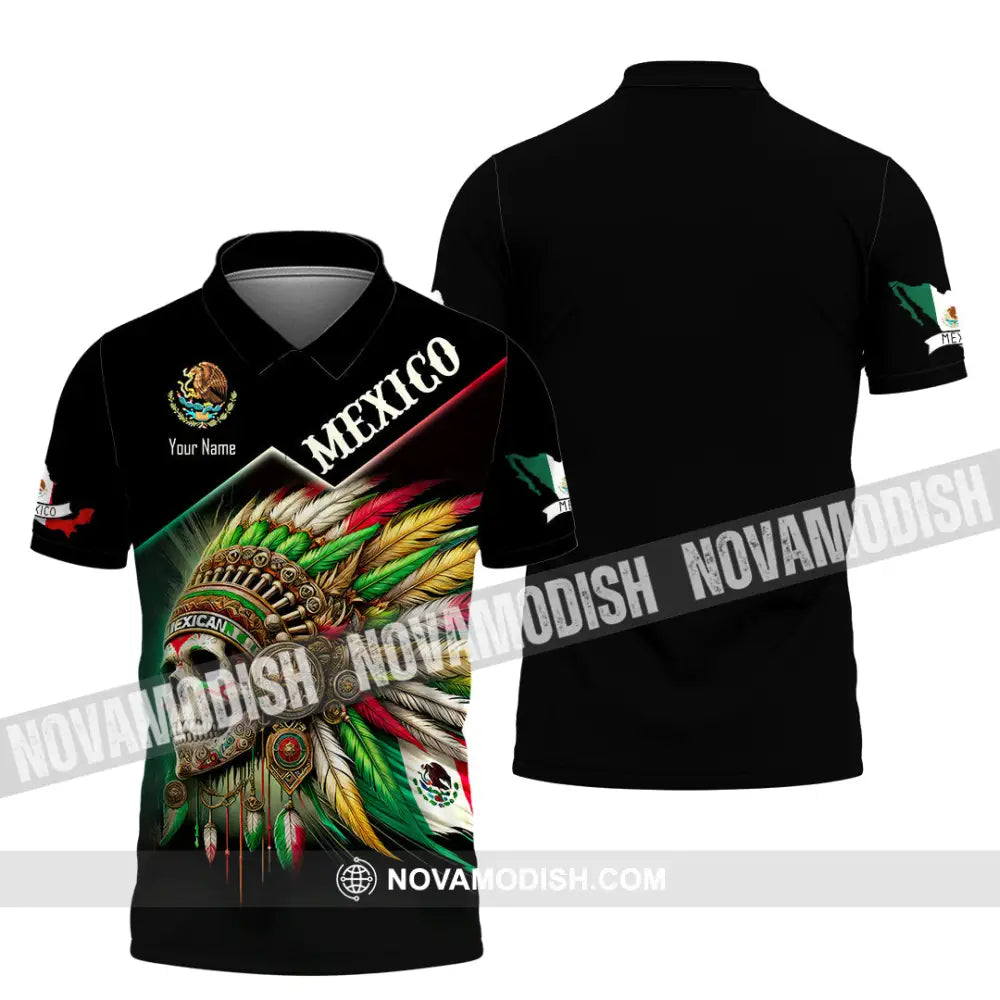 Unisex Shirt Custom Name Mexico Lover Polo Long Sleeve Mexican Gift / S T-Shirt