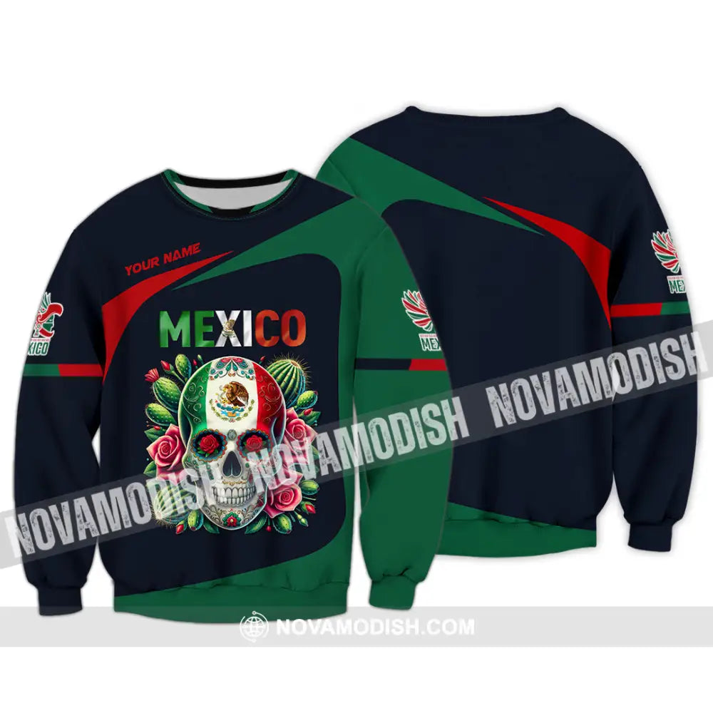 Unisex Shirt Custom Name Mexico Lover Polo Long Sleeve Mexican Gift / S T-Shirt