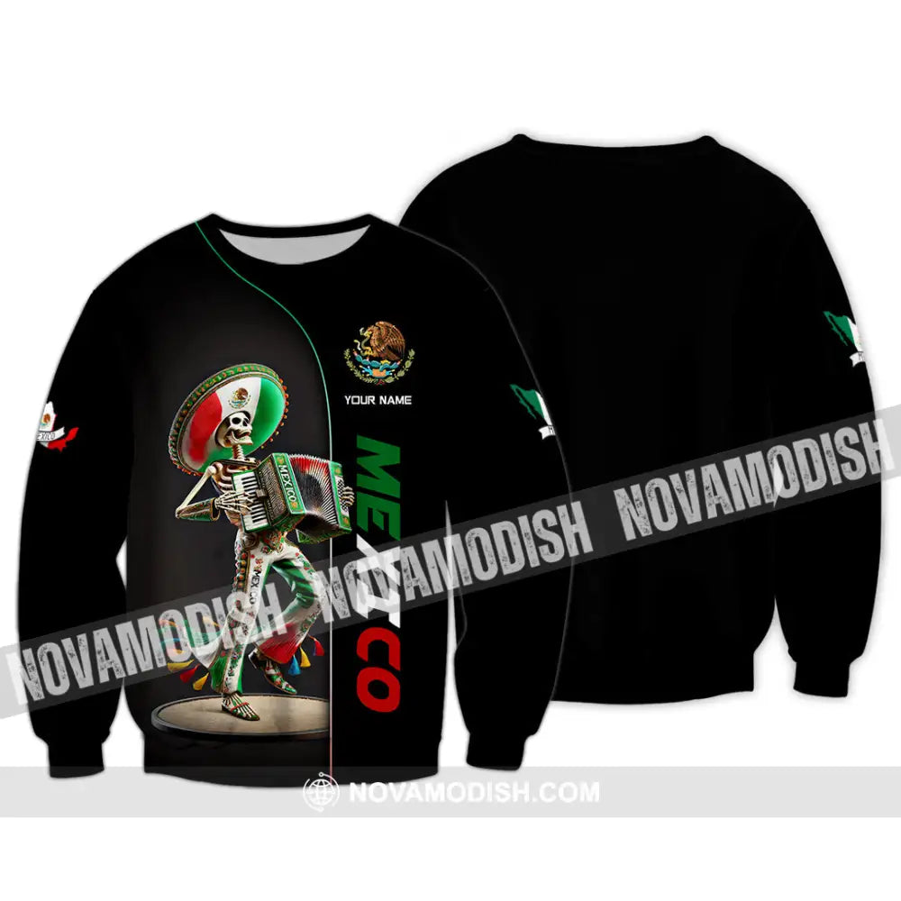 Unisex Shirt Custom Name Mexico Lover Polo Long Sleeve Mexican Gift / S T-Shirt