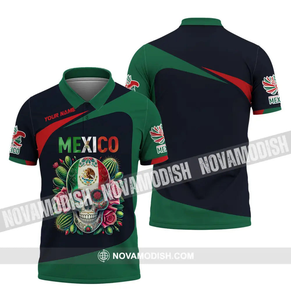 Unisex Shirt Custom Name Mexico Lover Polo Long Sleeve Mexican Gift / S T-Shirt