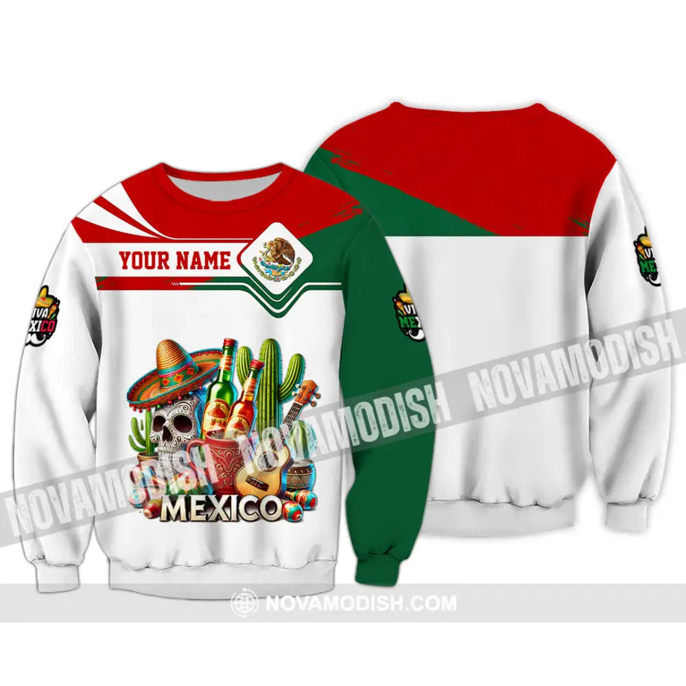 Unisex Shirt Custom Name Mexico Lover Polo Long Sleeve Mexican Gift / S T-Shirt