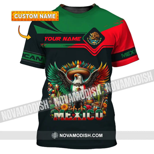 Unisex Shirt Custom Name Mexico Lover Polo Long Sleeve Mexican Gift T-Shirt