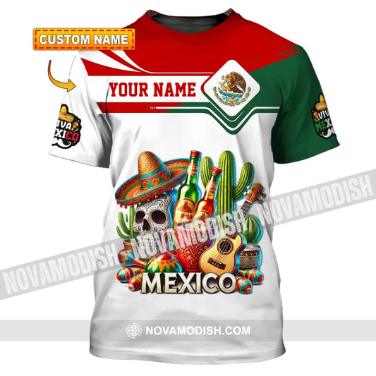 Unisex Shirt Custom Name Mexico Lover Polo Long Sleeve Mexican Gift T-Shirt