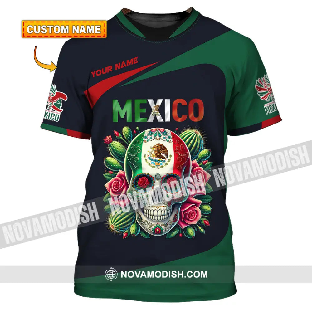 Unisex Shirt Custom Name Mexico Lover Polo Long Sleeve Mexican Gift T-Shirt