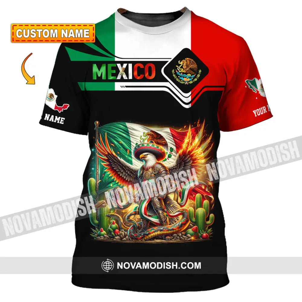 Unisex Shirt Custom Name Mexico Lover Polo Long Sleeve Mexican Gift T-Shirt