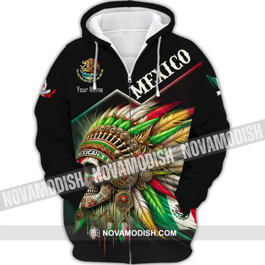 Unisex Shirt Custom Name Mexico Lover Polo Long Sleeve Mexican Gift Zipper Hoodie / S T-Shirt