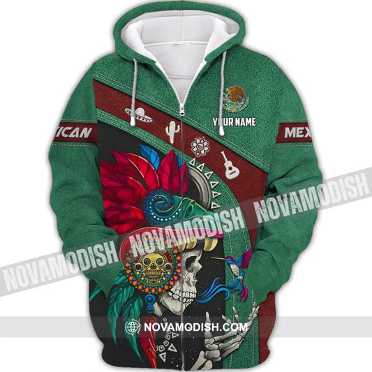 Unisex Shirt Custom Name Mexico Lover Polo Long Sleeve Mexican Gift Zipper Hoodie / S T-Shirt