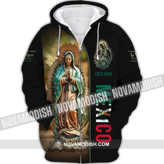 Unisex Shirt Custom Name Mexico Lover Polo Long Sleeve Mexican Gift Zipper Hoodie / S T-Shirt