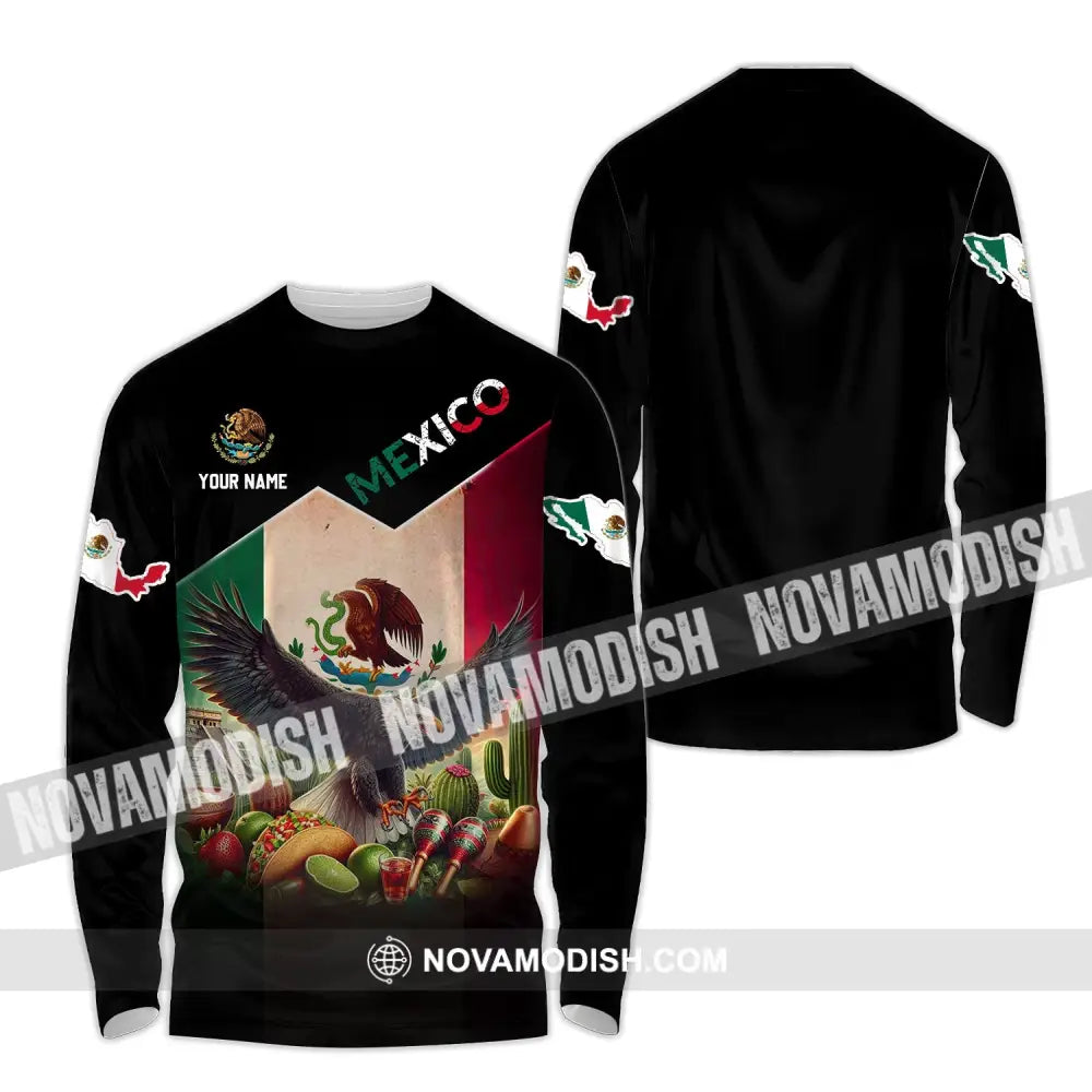 Unisex Shirt - Custom Name Mexico National Team Long Sleeve / S T-Shirt