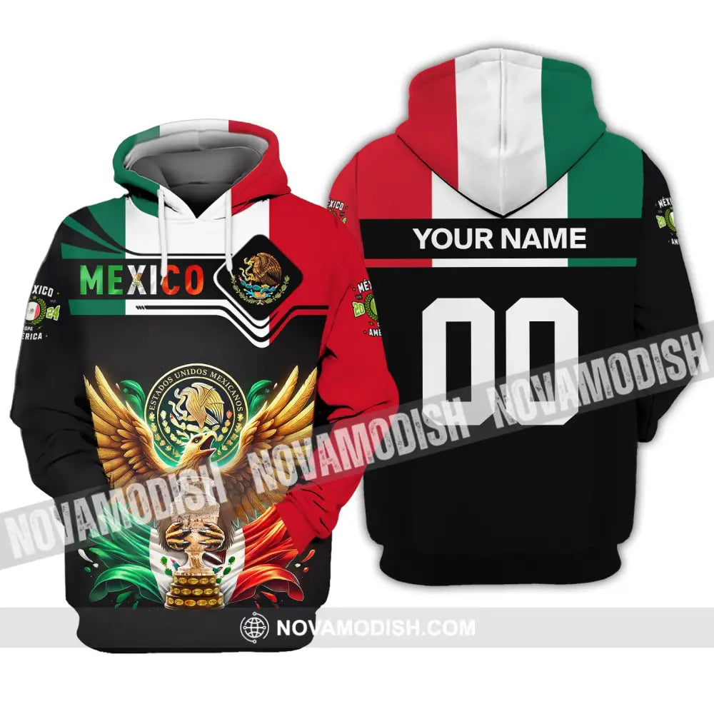 Unisex Shirt Custom Name Mexico Polo Long Sleeve For Mexican Hoodie / S T-Shirt