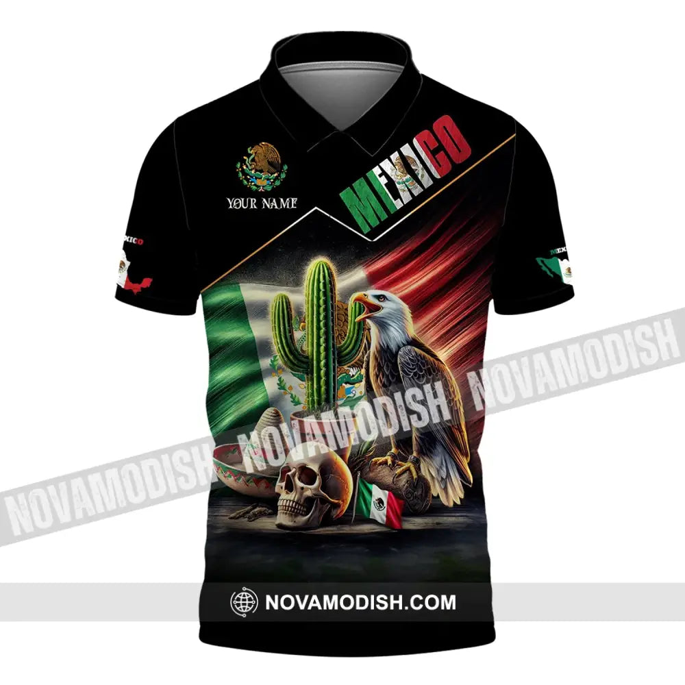 Unisex Shirt Custom Name Mexico Polo Long Sleeve Gift / S T-Shirt