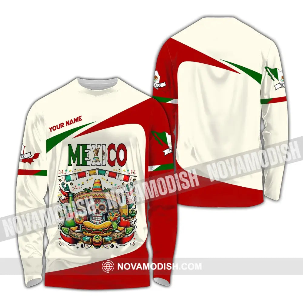 Unisex Shirt Custom Name Mexico Polo Long Sleeve Gift / S T-Shirt