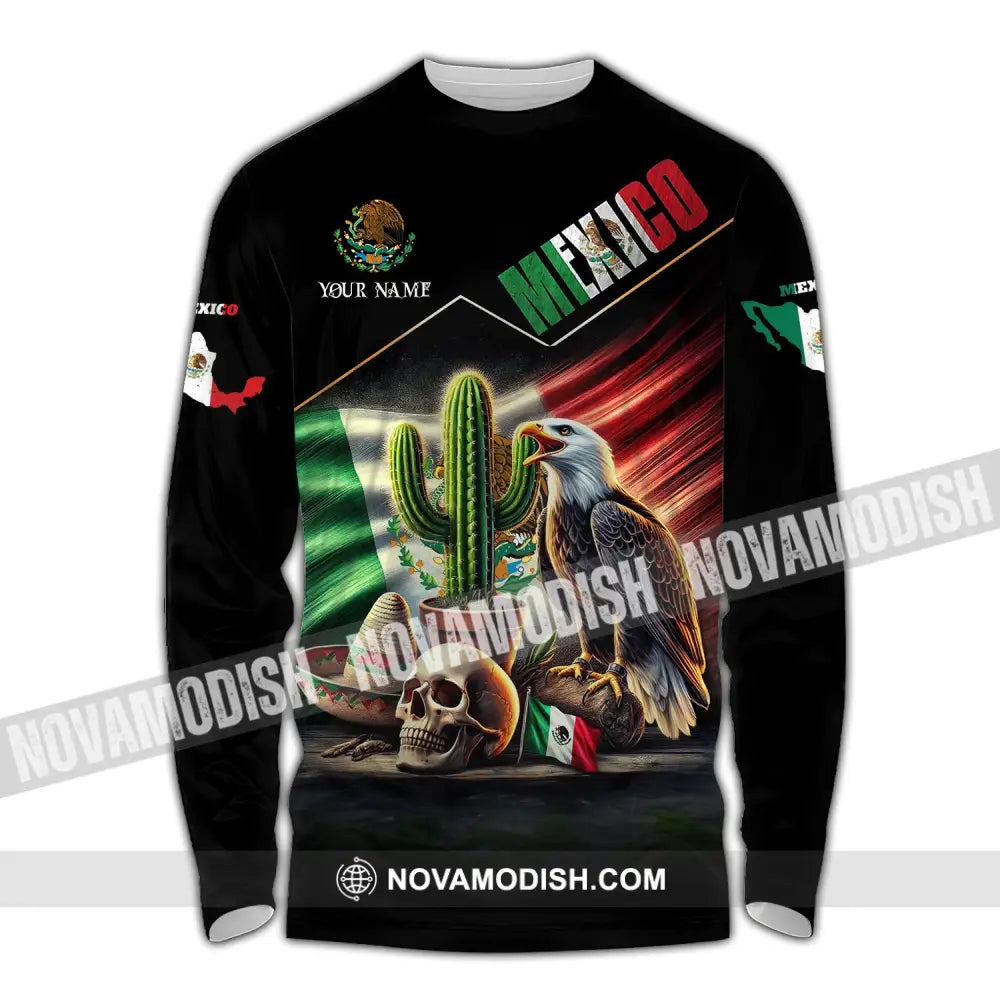 Unisex Shirt Custom Name Mexico Polo Long Sleeve Gift / S T-Shirt