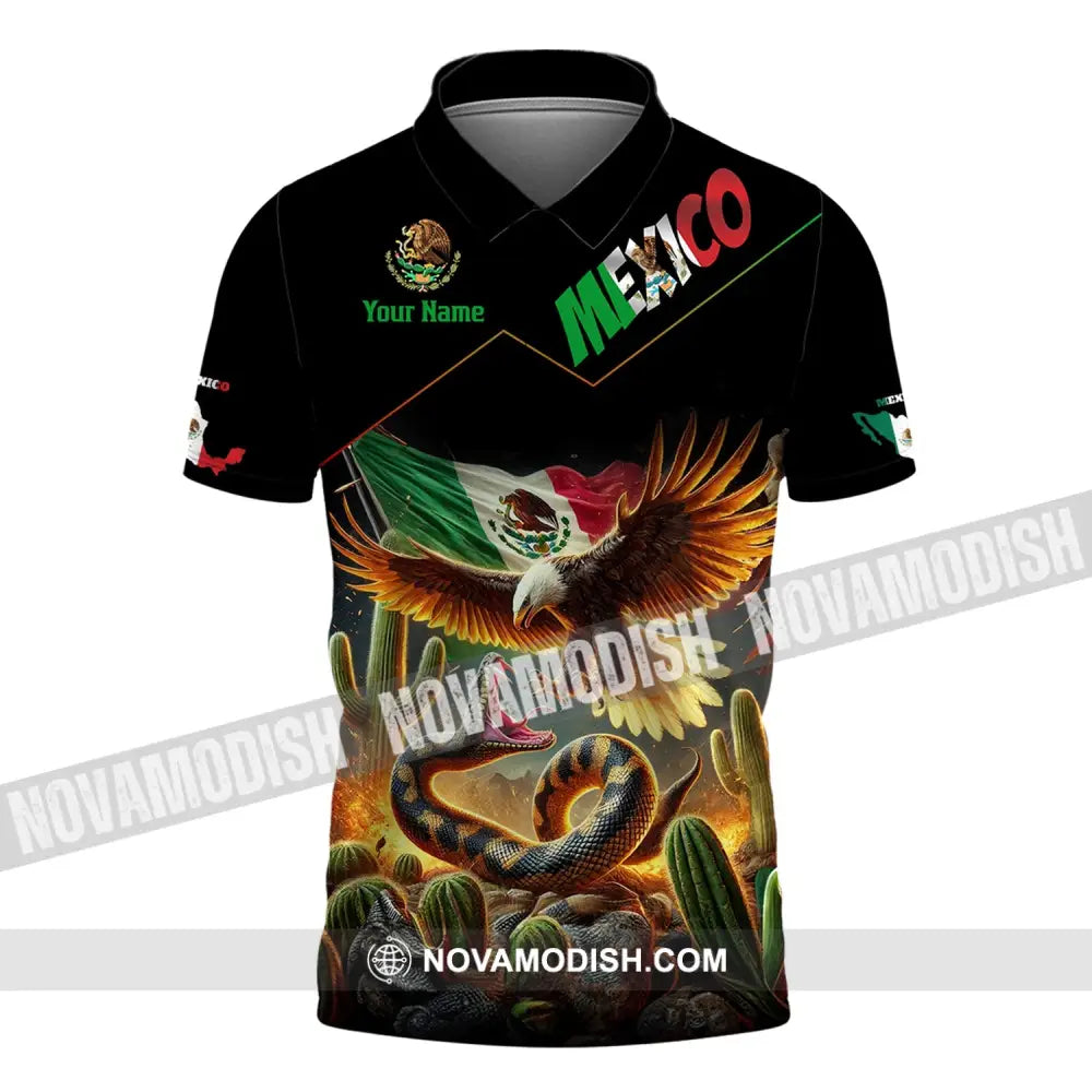 Unisex Shirt Custom Name Mexico Polo Long Sleeve Gift / S T-Shirt