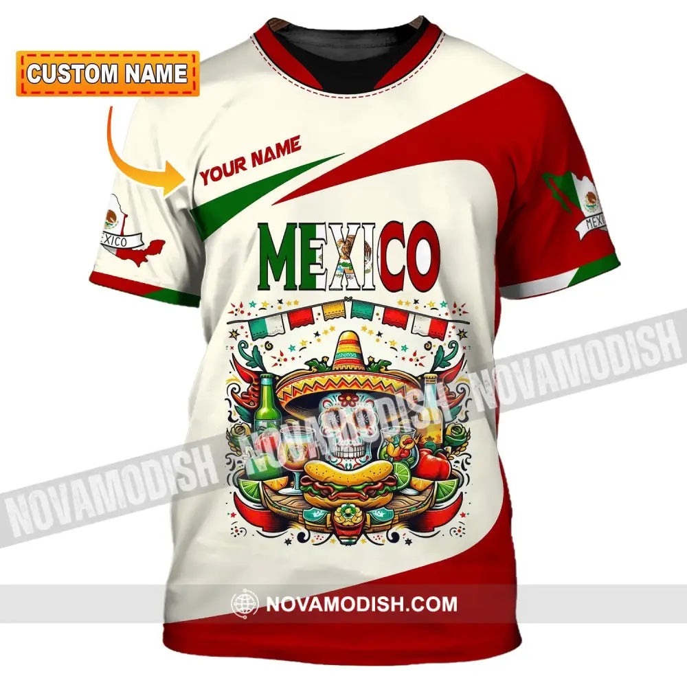 Unisex Shirt Custom Name Mexico Polo Long Sleeve Gift T-Shirt