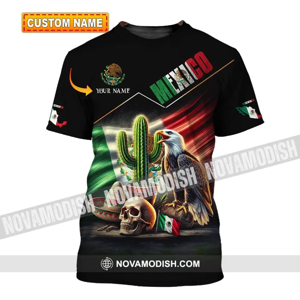 Unisex Shirt Custom Name Mexico Polo Long Sleeve Gift T-Shirt