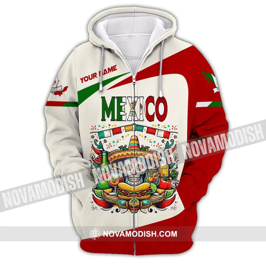 Unisex Shirt Custom Name Mexico Polo Long Sleeve Gift Zipper Hoodie / S T-Shirt