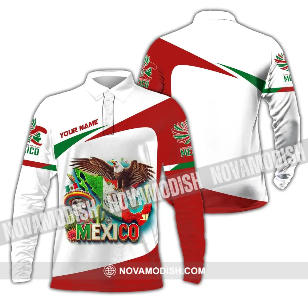 Unisex Shirt Custom Name Mexico Proud Polo Long Sleeve Gift / S T-Shirt