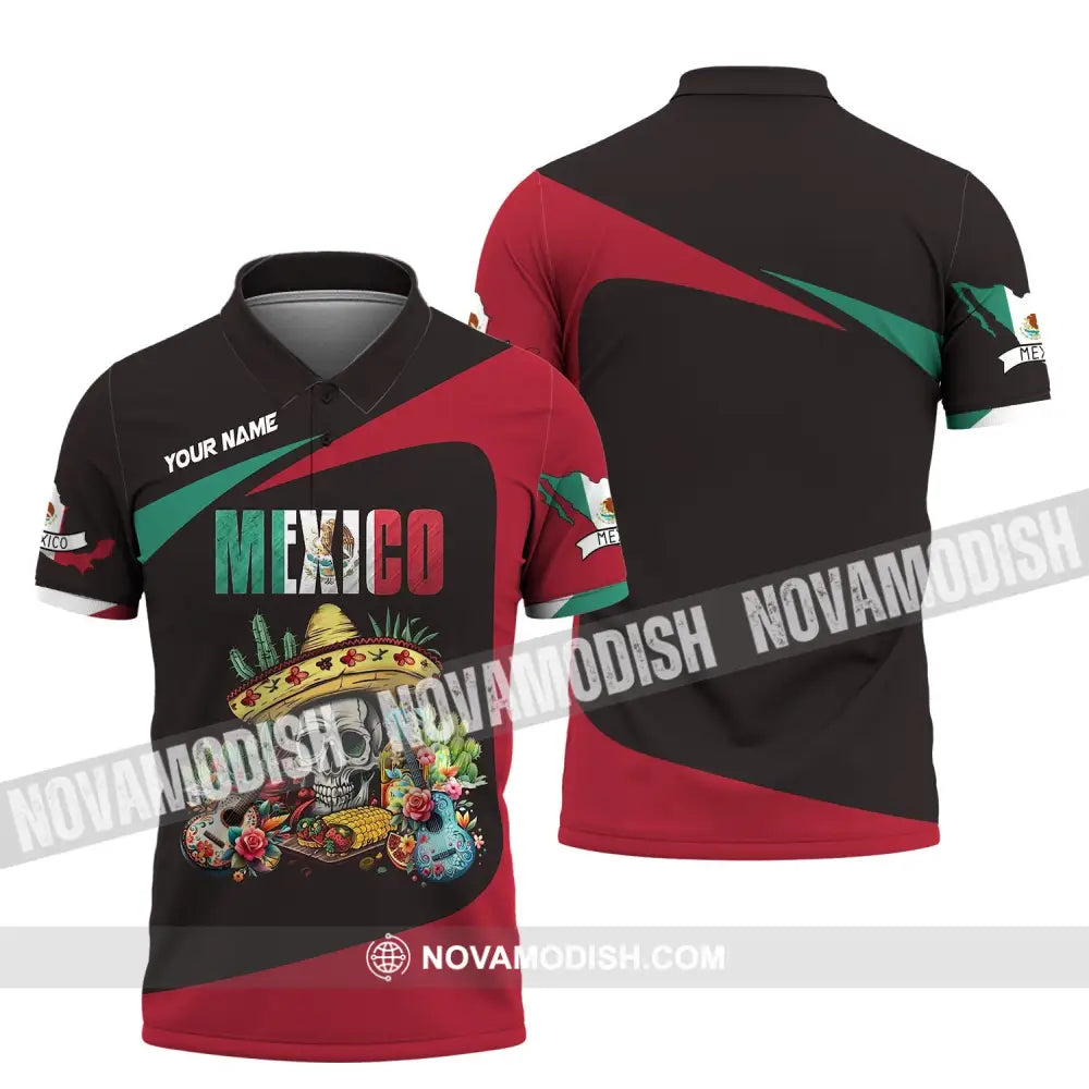 Unisex Shirt Custom Name Mexico Proud Polo Long Sleeve Gift / S T-Shirt