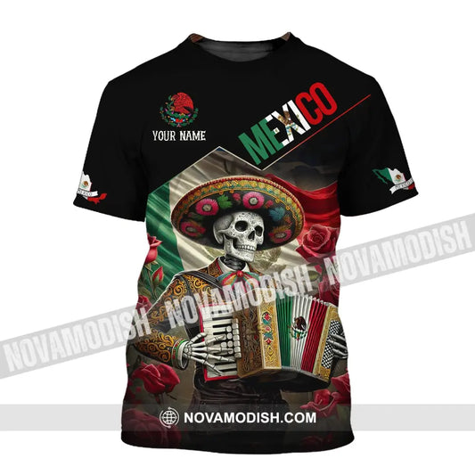 Unisex Shirt - Custom Name Mexico Skull T-Shirt / S T-Shirt