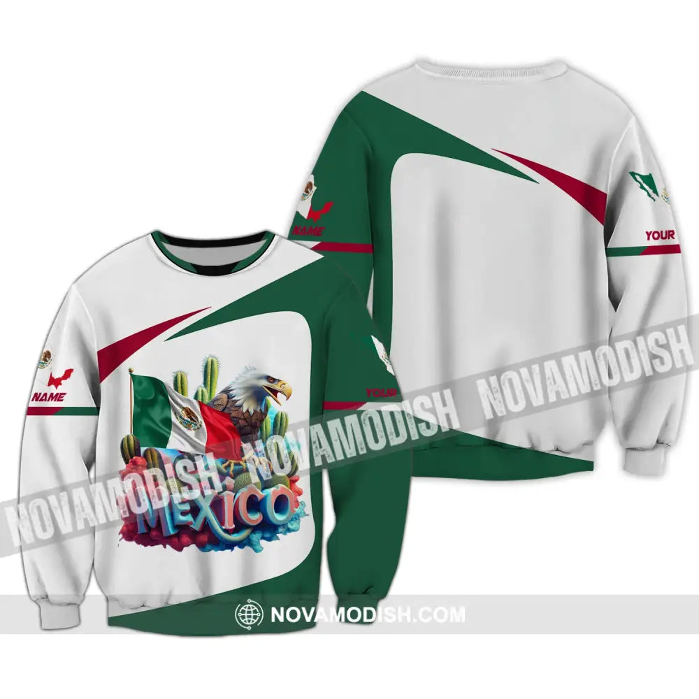 Unisex Shirt Custom Name Mexico T-Shirt Lover Mexican Gift Long Sleeve / S