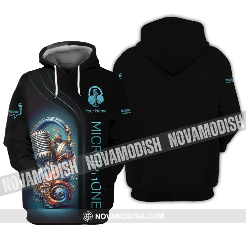 Unisex Shirt Custom Name Microphone Hoodie Polo Mic / S T-Shirt