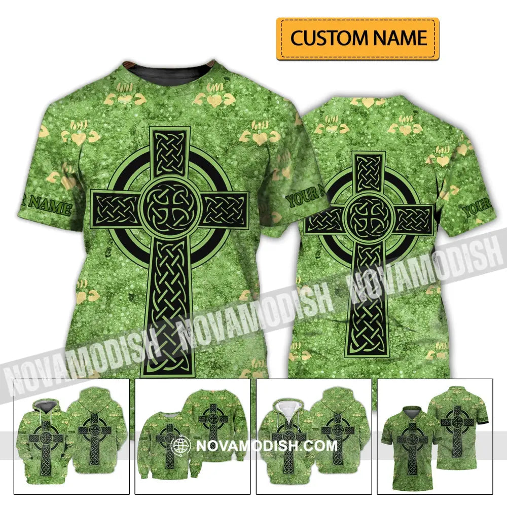Unisex Shirt - Custom Name Shirt - Mini Heart Patrick’s Day Gift Happy Saint Patrick’s Day T-shirt