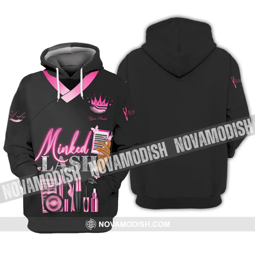 Unisex Shirt - Custom Name Minked Lash Shirt Hoodie / S T-shirt