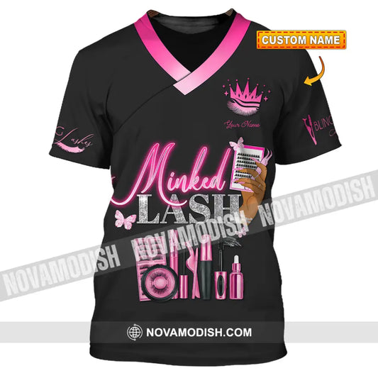 Unisex Shirt - Custom Name Minked Lash Shirt T-shirt