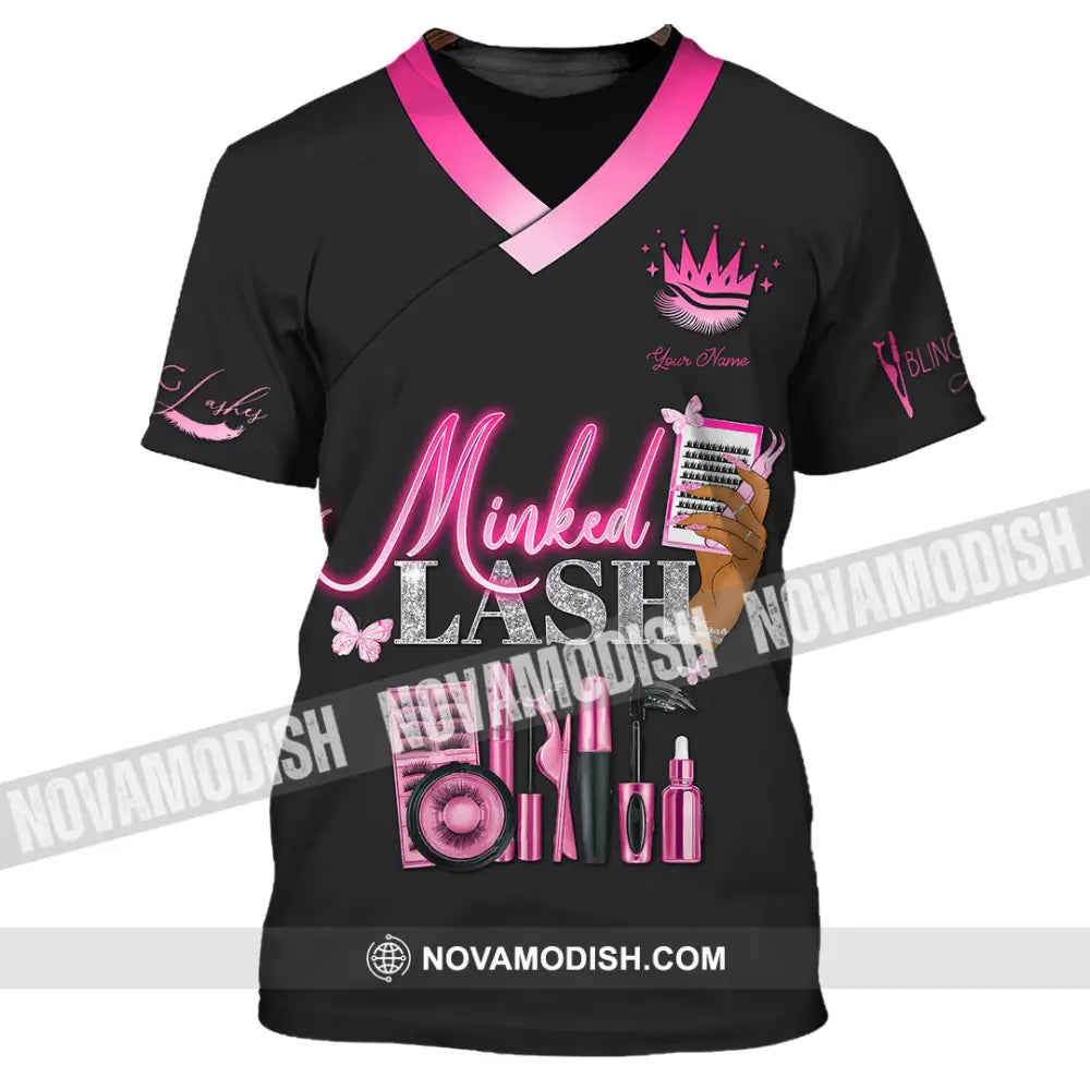 Unisex Shirt - Custom Name Minked Lash Shirt T-Shirt / S T-shirt