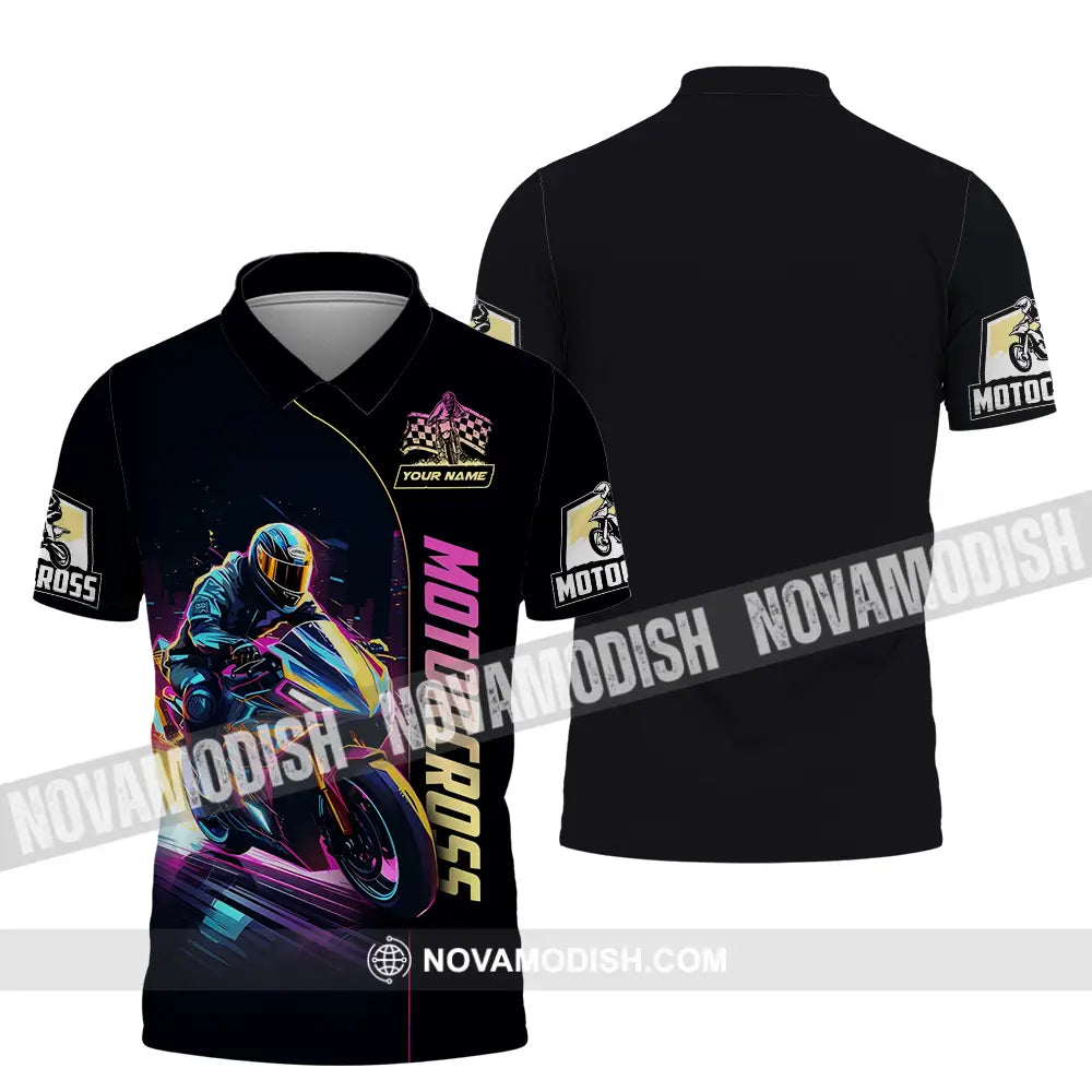 Unisex Shirt - Custom Name Moto Bike Player Sport Shirt Motocross Polo Shirt / S T-shirt