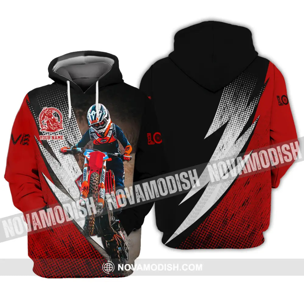 Unisex Shirt - Custom Name Motobike Shirt For Player Love Hoodie / S T-shirt