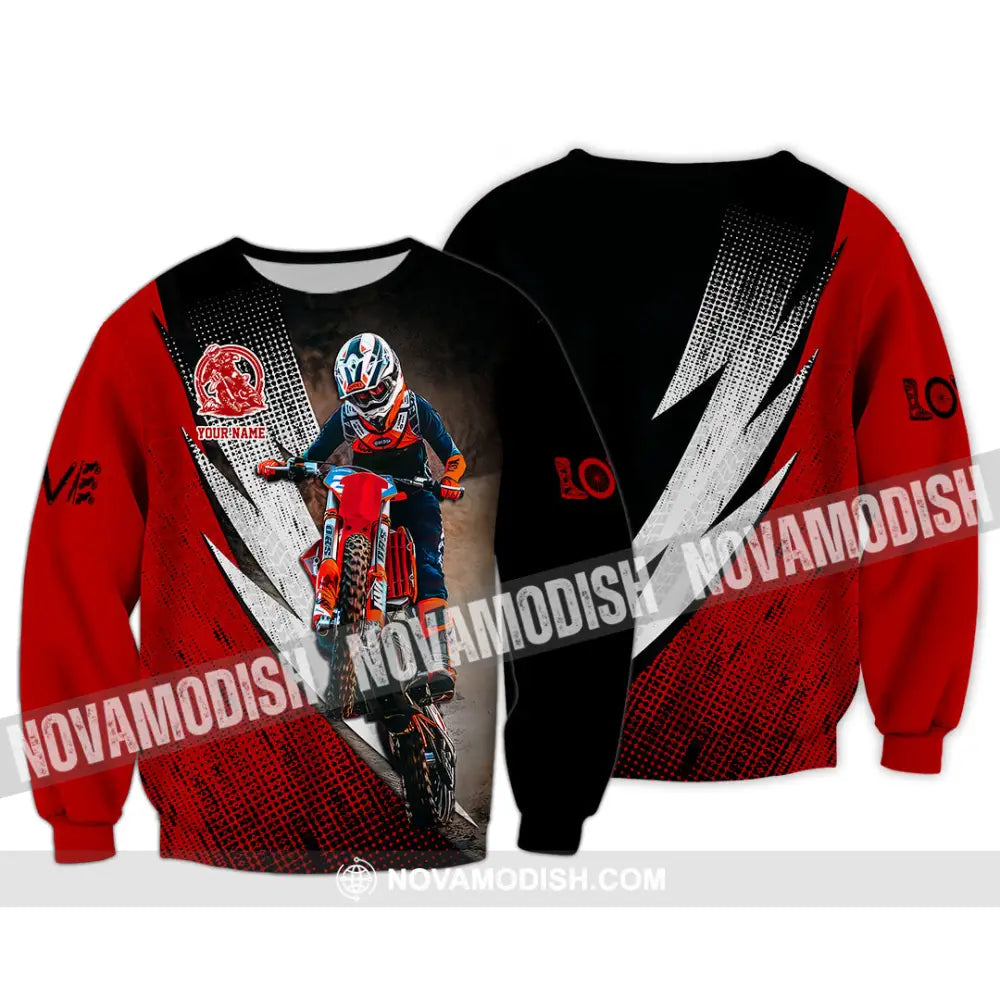 Unisex Shirt - Custom Name Motobike Shirt For Player Love Long Sleeve / S T-shirt
