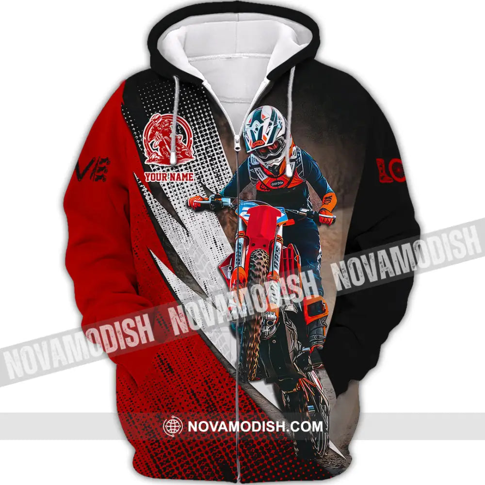 Unisex Shirt - Custom Name Motobike Shirt For Player Love Zipper Hoodie / S T-shirt