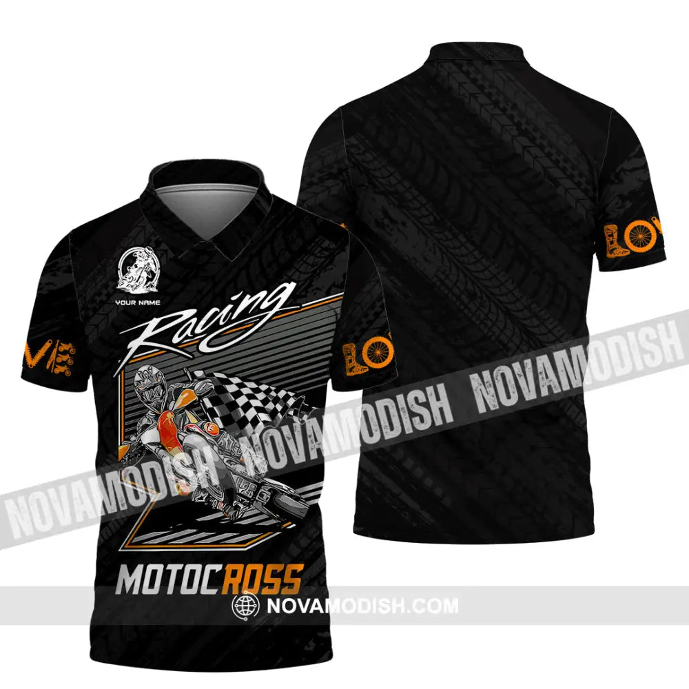 Unisex Shirt - Custom Name Motobike Shirt For Player Racing Polo Shirt / S T-shirt