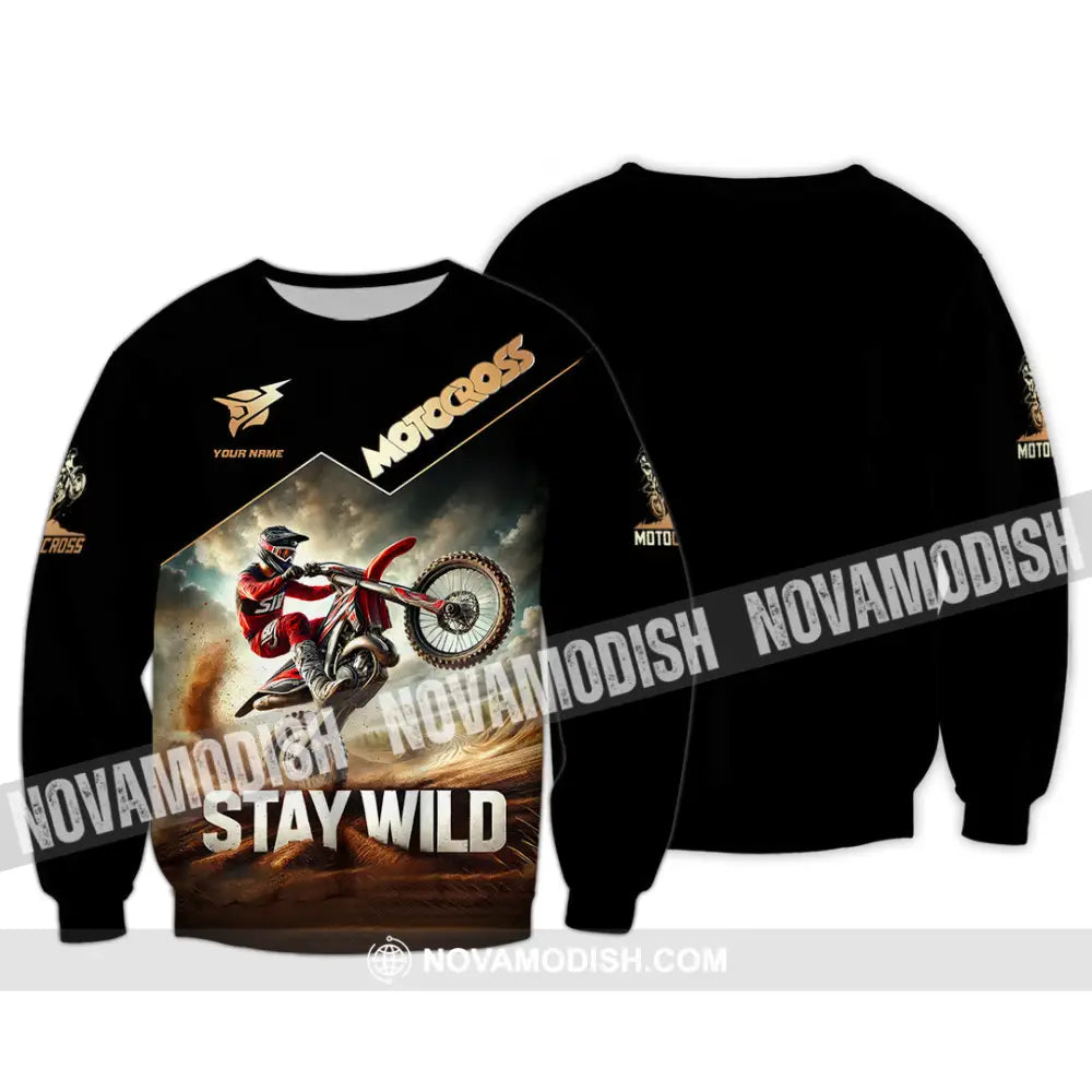 Unisex Shirt Custom Name Motocross Polo Long Sleeve / S T-Shirt
