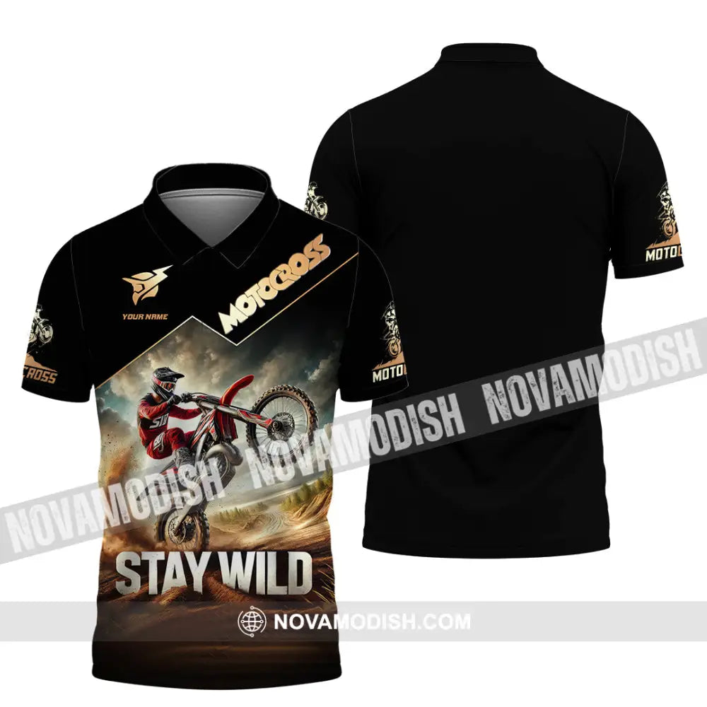 Unisex Shirt Custom Name Motocross Polo Long Sleeve / S T-Shirt