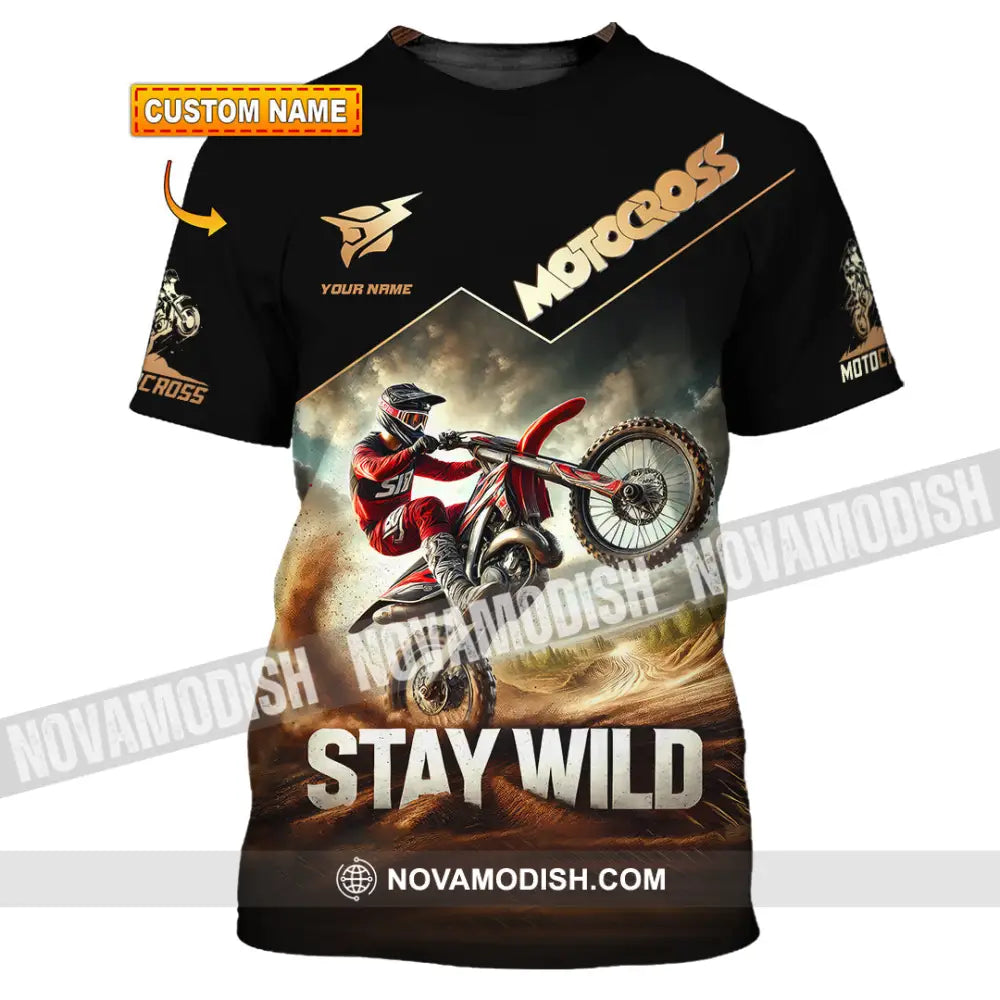 Unisex Shirt Custom Name Motocross Polo Long Sleeve T-Shirt